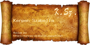 Kerpen Szabella névjegykártya